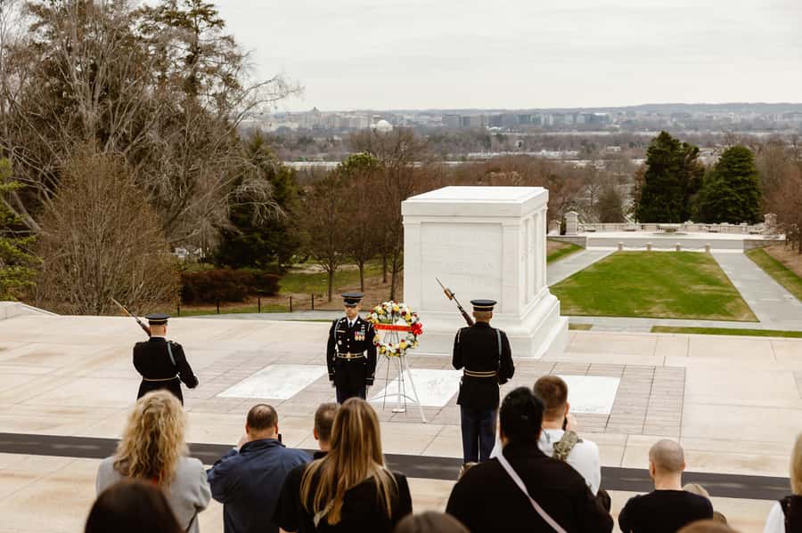 Arlington Cemetery: Kennedy Memorials & Changing of Guard - Arlington House, Robert E. Lee, and the view toward Washington