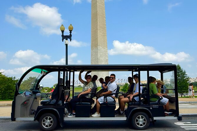 DC Monuments Day or Night American History Electric Cart Tour - The Washington Monument is a quick photo stop