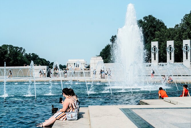 National Mall Highlights with Cherry Blossom & Arlington Cemetery - Jefferson Memorial and the view across the basin
