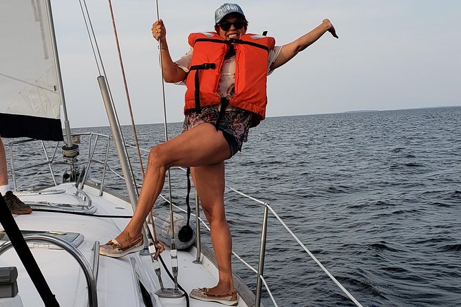Sailboat Cruise on Chesapeake Bay - Leaving Chesapeake Beach for Open Water