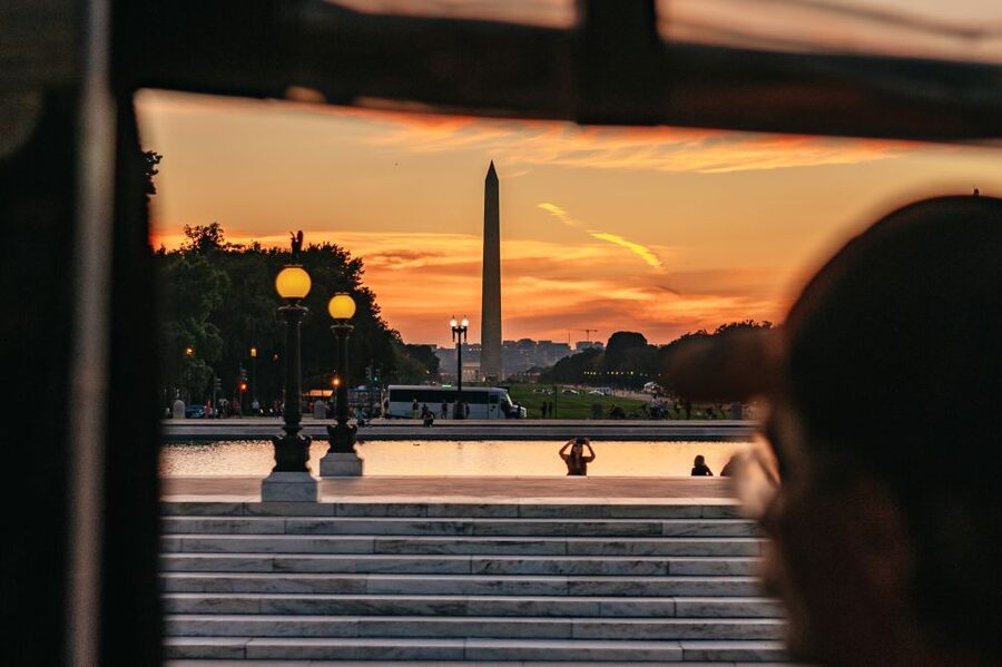 Washington DC: Monuments by Moonlight Nighttime Trolley Tour - First walking stop: Lincoln, Vietnam, and Korean War memorials